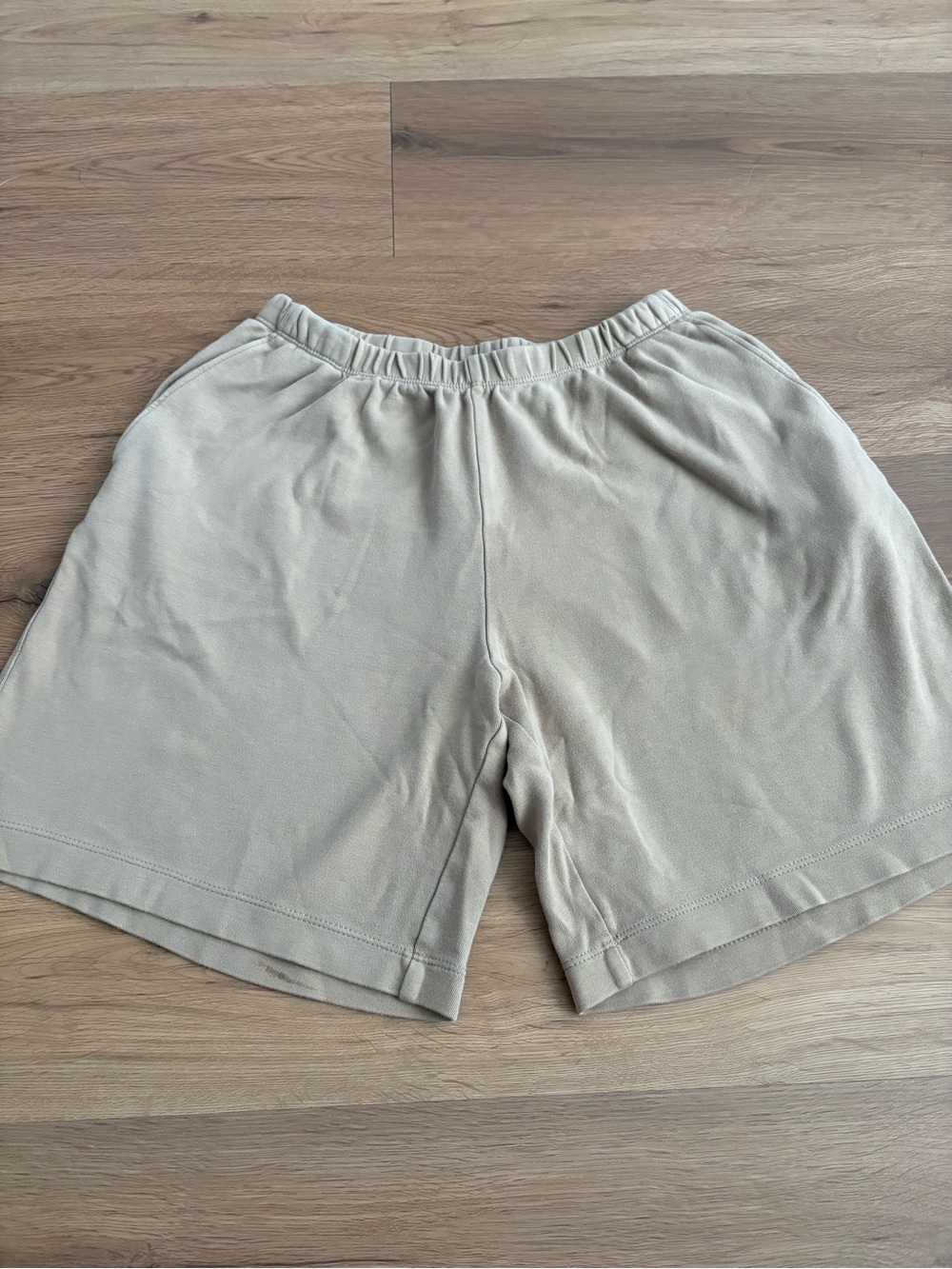 Lands’ End 100% Cotton Neutral Tan Elastic Waist Casual Shorts Size XS 2 - 4 GUC